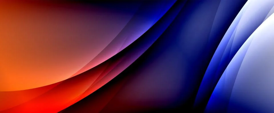 Dynamic flowing waves on gradient color background. Vector illustration For Stock Illustration