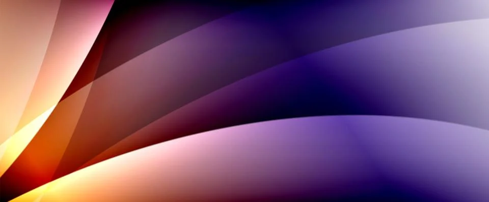 Dynamic flowing waves on gradient color background. Vector illustration For Ilustración de archivo