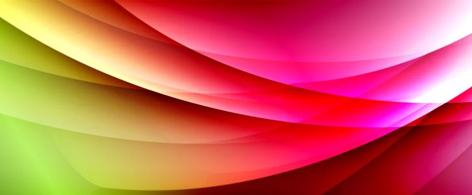 Dynamic flowing waves on gradient color background. Vector illustration For Stockillustratie