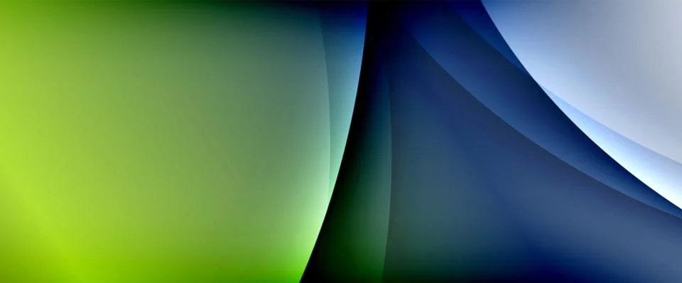 Dynamic flowing waves on gradient color background. Vector illustration For イラスト素材
