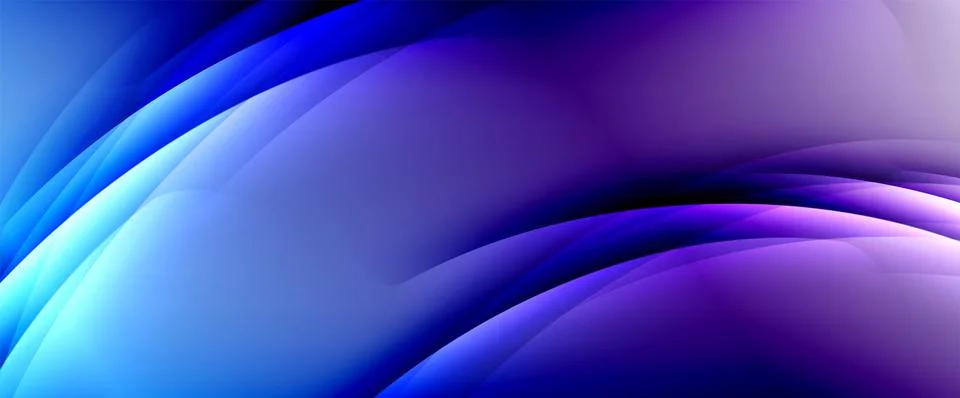 Dynamic flowing waves on gradient color background. Vector illustration For Ilustración de archivo