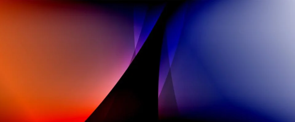 Dynamic flowing waves on gradient color background. Vector illustration For Stockillustratie