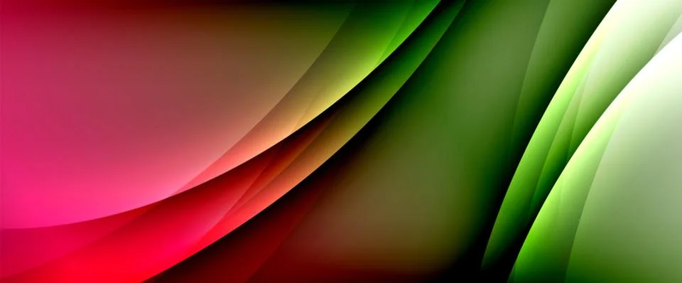 Dynamic flowing waves on gradient color background. Vector illustration For Stock Illustration