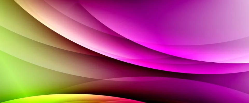 Dynamic flowing waves on gradient color background. Vector illustration For イラスト素材