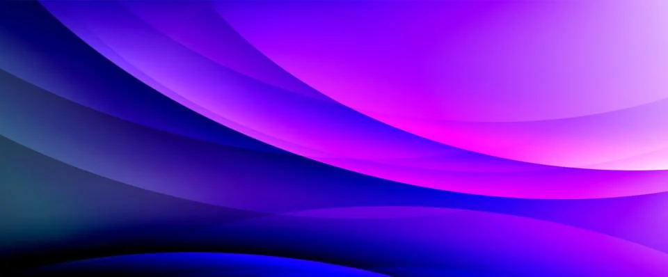 Dynamic flowing waves on gradient color background. Vector illustration For Illustrazione stock