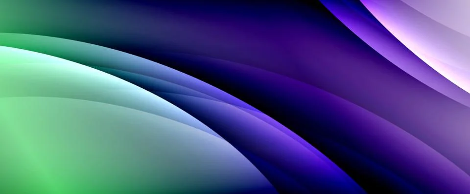 Dynamic flowing waves on gradient color background. Vector illustration For Stockillustratie