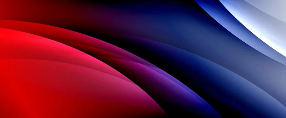 Dynamic flowing waves on gradient color background. Vector illustration For Illustrazione stock