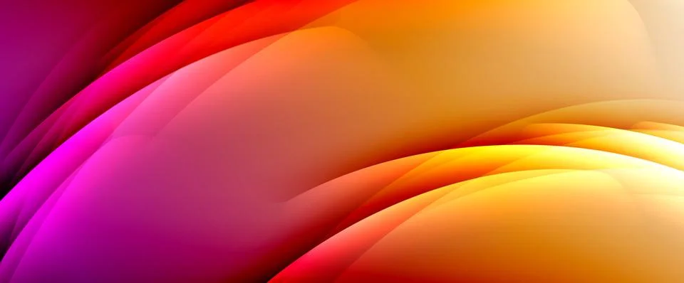 Dynamic flowing waves on gradient color background. Vector illustration For Stock Illustration