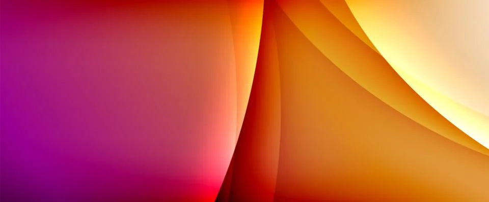 Dynamic flowing waves on gradient color background. Vector illustration For Stockillustratie