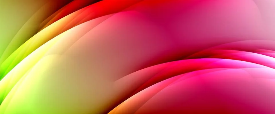 Dynamic flowing waves on gradient color background. Vector illustration For Stock Illustration