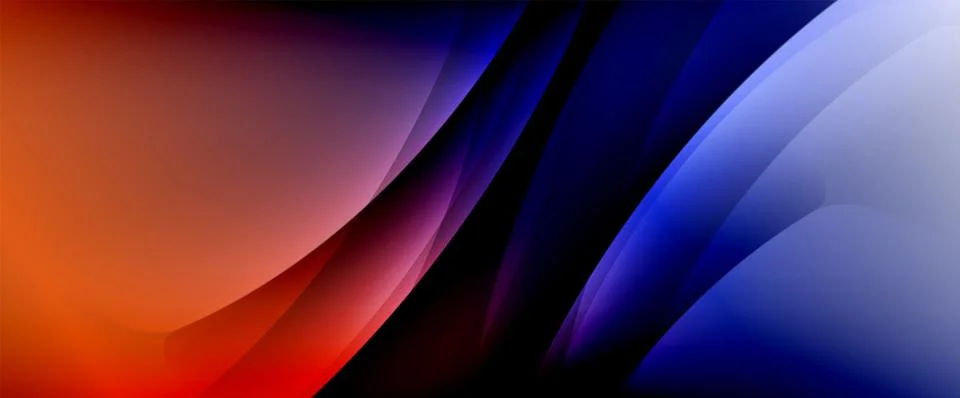 Dynamic flowing waves on gradient color background. Vector illustration For Illustrazione stock