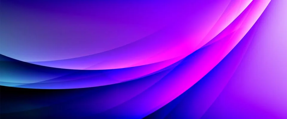 Dynamic flowing waves on gradient color background. Vector illustration For Illustrazione stock