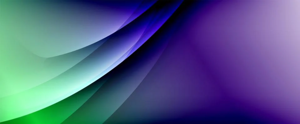 Dynamic flowing waves on gradient color background. Vector illustration For Illustrazione stock