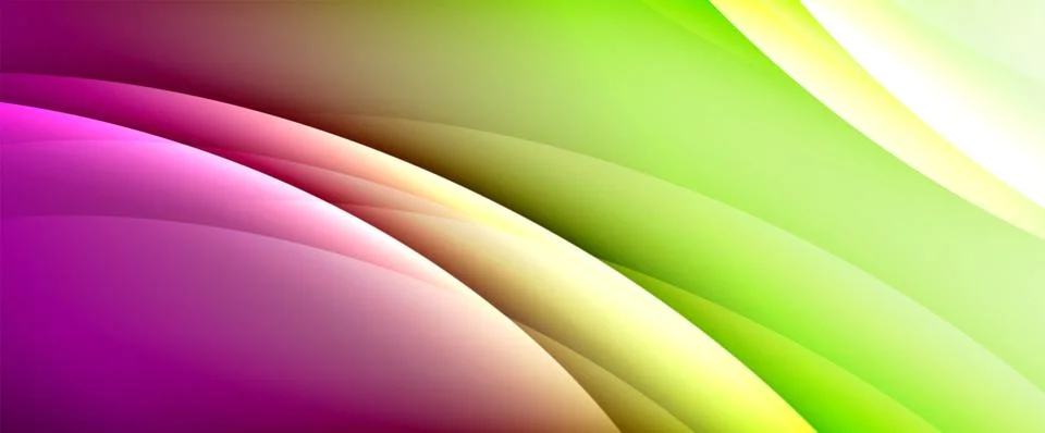 Dynamic flowing waves on gradient color background. Vector illustration For Stock Illustration