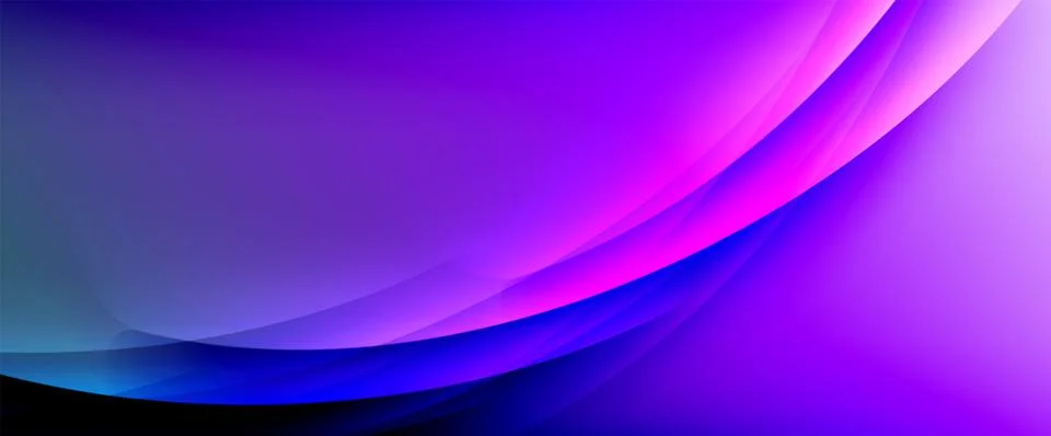 Dynamic flowing waves on gradient color background. Vector illustration For Illustrazione stock