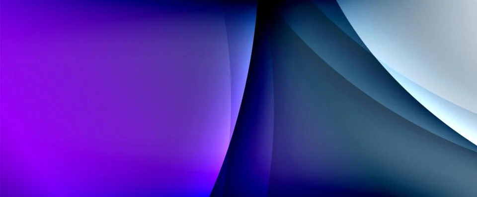 Dynamic flowing waves on gradient color background. Vector illustration For Illustrazione stock