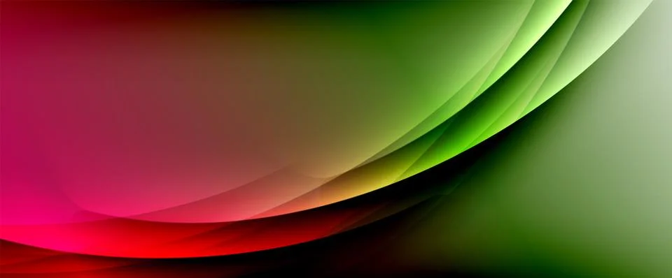 Dynamic flowing waves on gradient color background. Vector illustration For Stock Illustration