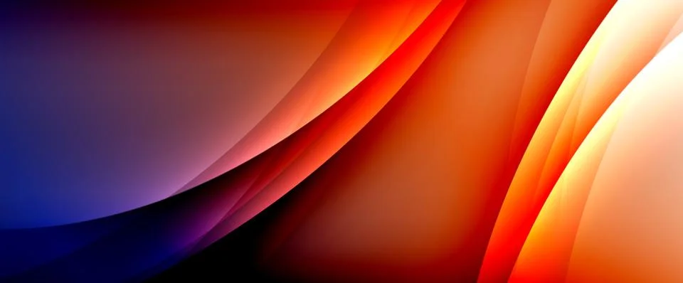 Dynamic flowing waves on gradient color background. Vector illustration For Stock Illustration