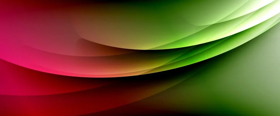 Dynamic flowing waves on gradient color background. Vector illustration For Illustrazione stock