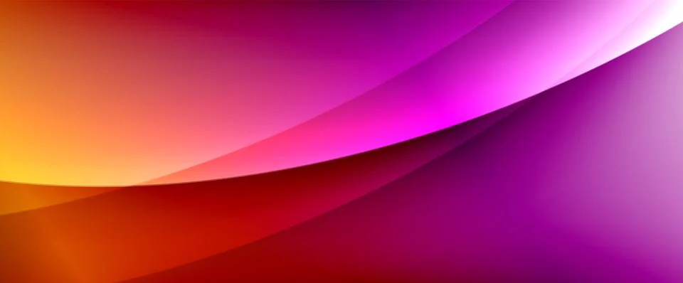 Dynamic flowing waves on gradient color background. Vector illustration For Ilustración de archivo