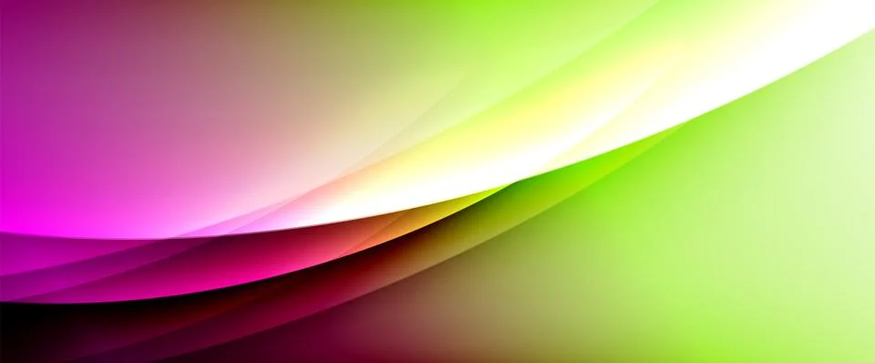 Dynamic flowing waves on gradient color background. Vector illustration For Illustrazione stock