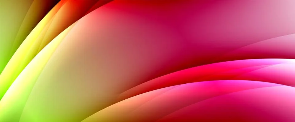 Dynamic flowing waves on gradient color background. Vector illustration For Stock Illustration