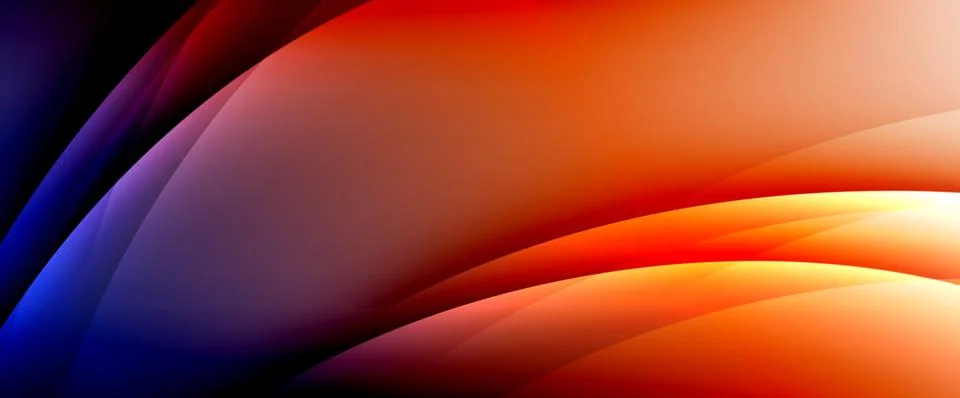 Dynamic flowing waves on gradient color background. Vector illustration For Stock Illustration