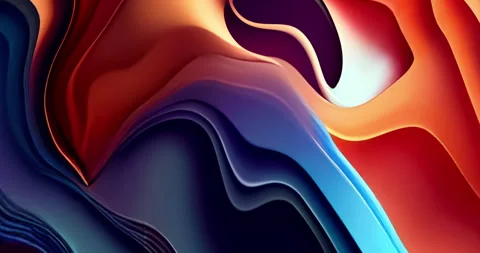 Dynamic fluid animation in deep blue and fiery orange hues 스톡 동영상 303531402