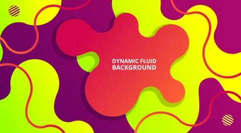 Dynamic Fluid Gradient Background Liquid Shape Composition Stock Illustration