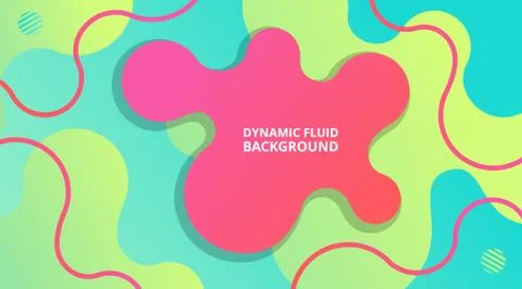 Dynamic Fluid Gradient Background Liquid Shape Composition Stock Illustration