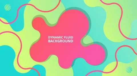 Dynamic Fluid Gradient Background Liquid Shape Composition Stock Illustration