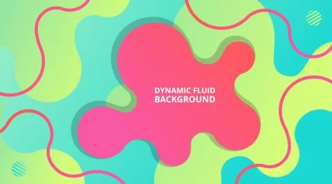 Dynamic Fluid Gradient Background Liquid Shape Composition Stock Illustration