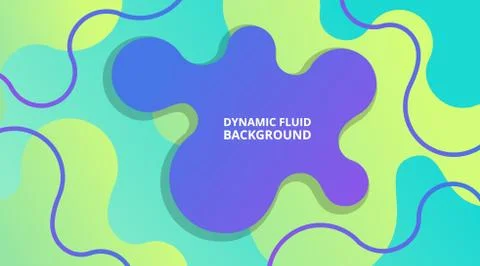 Dynamic Fluid Gradient Background Liquid Shape Composition Stock Illustration