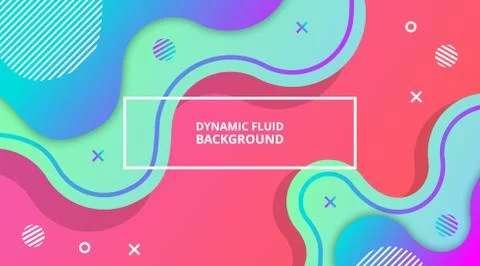 Dynamic Fluid Gradient Background Liquid Shape Composition Stock Illustration