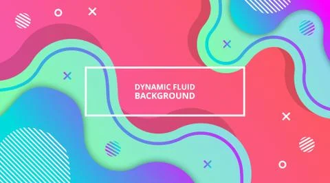 Dynamic Fluid Gradient Background Liquid Shape Composition Stock Illustration