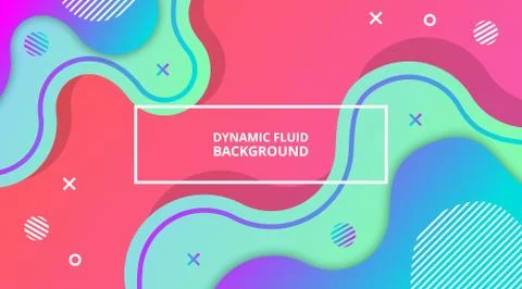 Dynamic Fluid Gradient Background Liquid Shape Composition Stock Illustration