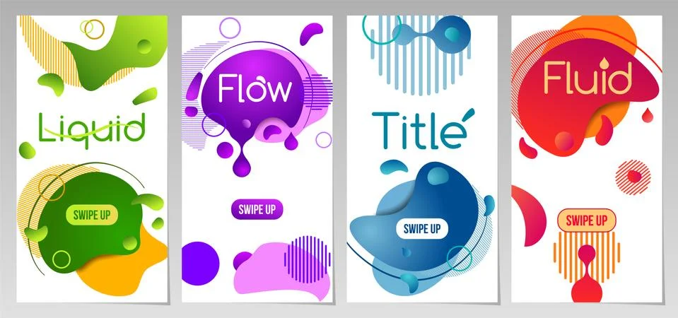 Dynamic fluid mobile banners, vector illustration Stock-Illustration