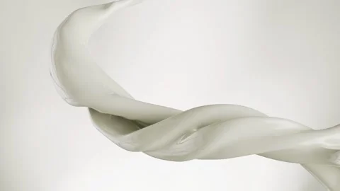 Dynamic Fluid Motion of Merging Ingredients on Clean Minimalist Background. Stock Footage 335507220