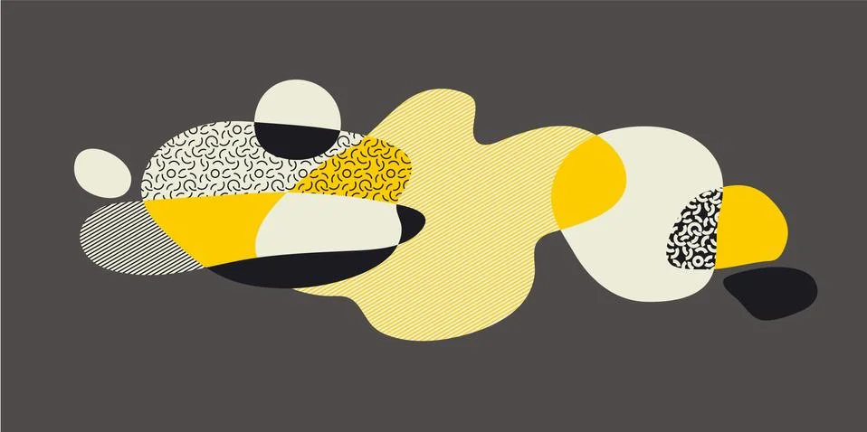 Dynamic fluid shapes flat vector illustration Illustrazione stock