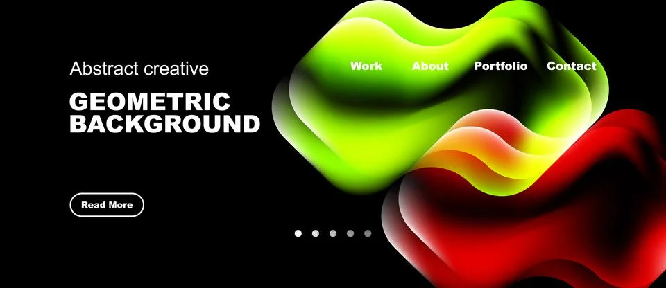 Dynamic fluid shapes, vibrant colors, dark backdrop. Modern design elements イラスト素材