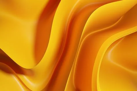 Dynamic fluid waves. Liquid curve shape. Abstract yellow background. Stock-Illustration