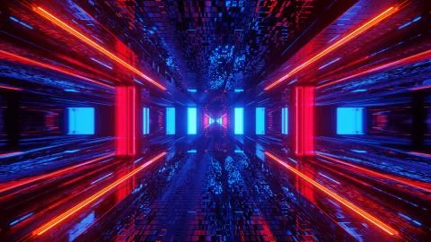 Dynamic Fluorescent Pass Through 4k uhd 3d illustration background Stock Illustration