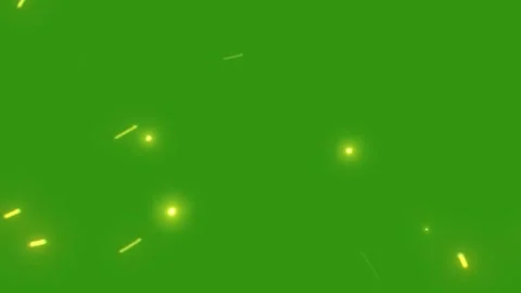 Dynamic flying sparks particle animation on green screen Stock Footage 314932208