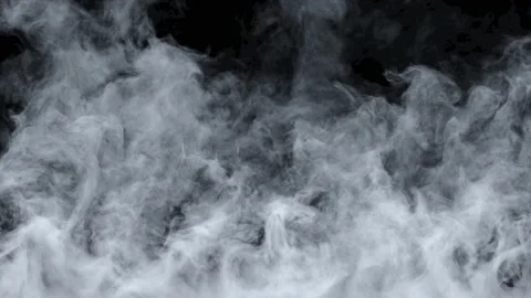 Dynamic fog on a dark background. Realistic atmospheric White smoke slowly rises Stock Footage 149167798