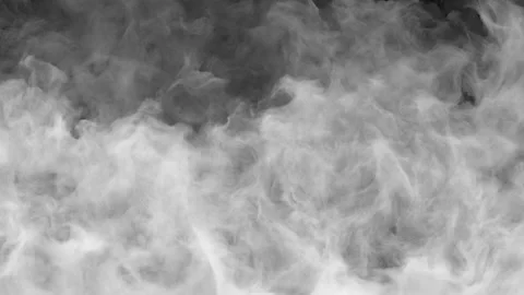 Dynamic fog on a dark background. Realistic atmospheric White smoke slowly rises Stock Footage 149428696