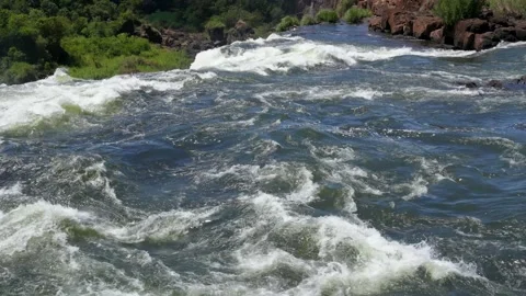 Dynamic footage of a rushing river with intense waves 库存影片 339096676