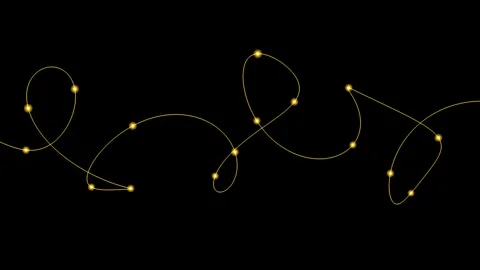 Dynamic footage of string lights blinking on black abstract background Stock Footage 327523245