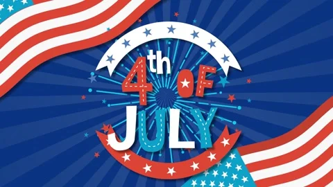 Dynamic fourth of July animation with American flags and festive text appea.. Stock-Footage 332718615
