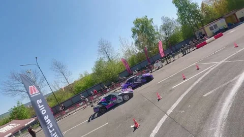 Dynamic FPV Drift Battle With Multi-Angle Close Shots and Heavy Smoke 스톡 동영상 328472425