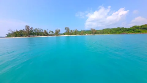 Dynamic FPV drone flight over the turquoise sea. Stock Footage 247926687
